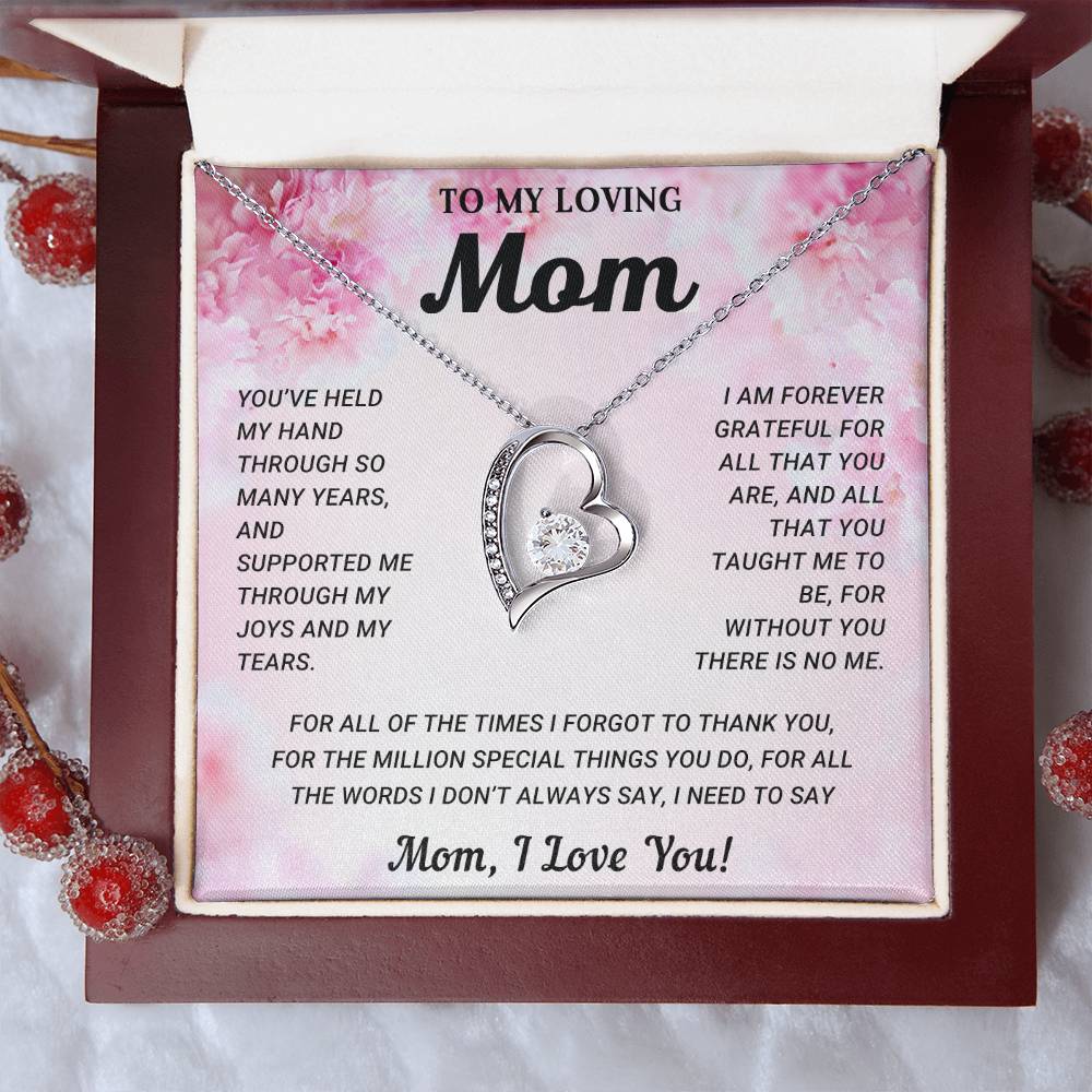 To My Loving Mom | Forever Love Necklace with On Demand Message Card