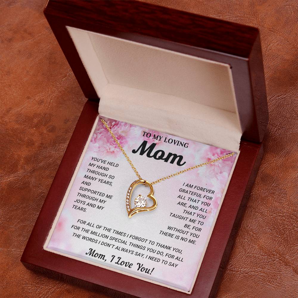 To My Loving Mom | Forever Love Necklace with On Demand Message Card