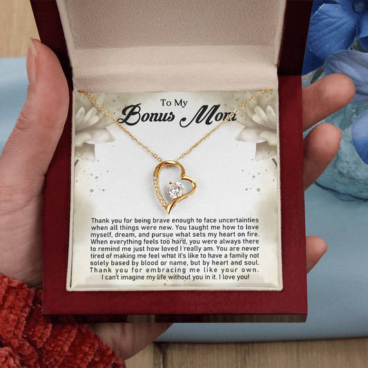 To My Bonus Mom | Forever Love Necklace with On Demand Message Card