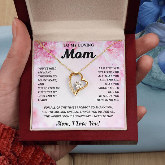 To My Loving Mom | Forever Love Necklace with On Demand Message Card