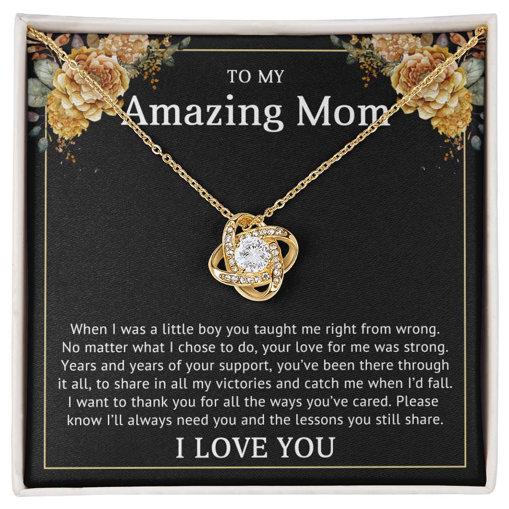 To My Amazing Mom | Love Knot Necklace (Yellow & White Gold Variants)