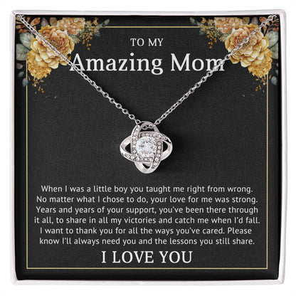 To My Amazing Mom | Love Knot Necklace (Yellow & White Gold Variants)