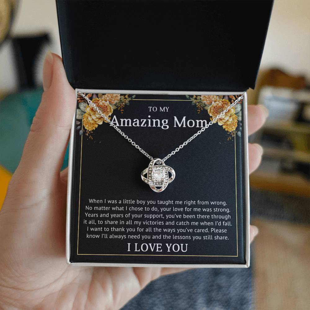 To My Amazing Mom | Love Knot Necklace (Yellow & White Gold Variants)