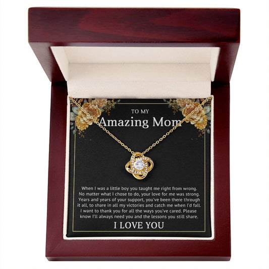 To My Amazing Mom | Love Knot Necklace (Yellow & White Gold Variants)