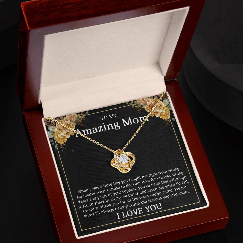 To My Amazing Mom | Love Knot Necklace (Yellow & White Gold Variants)