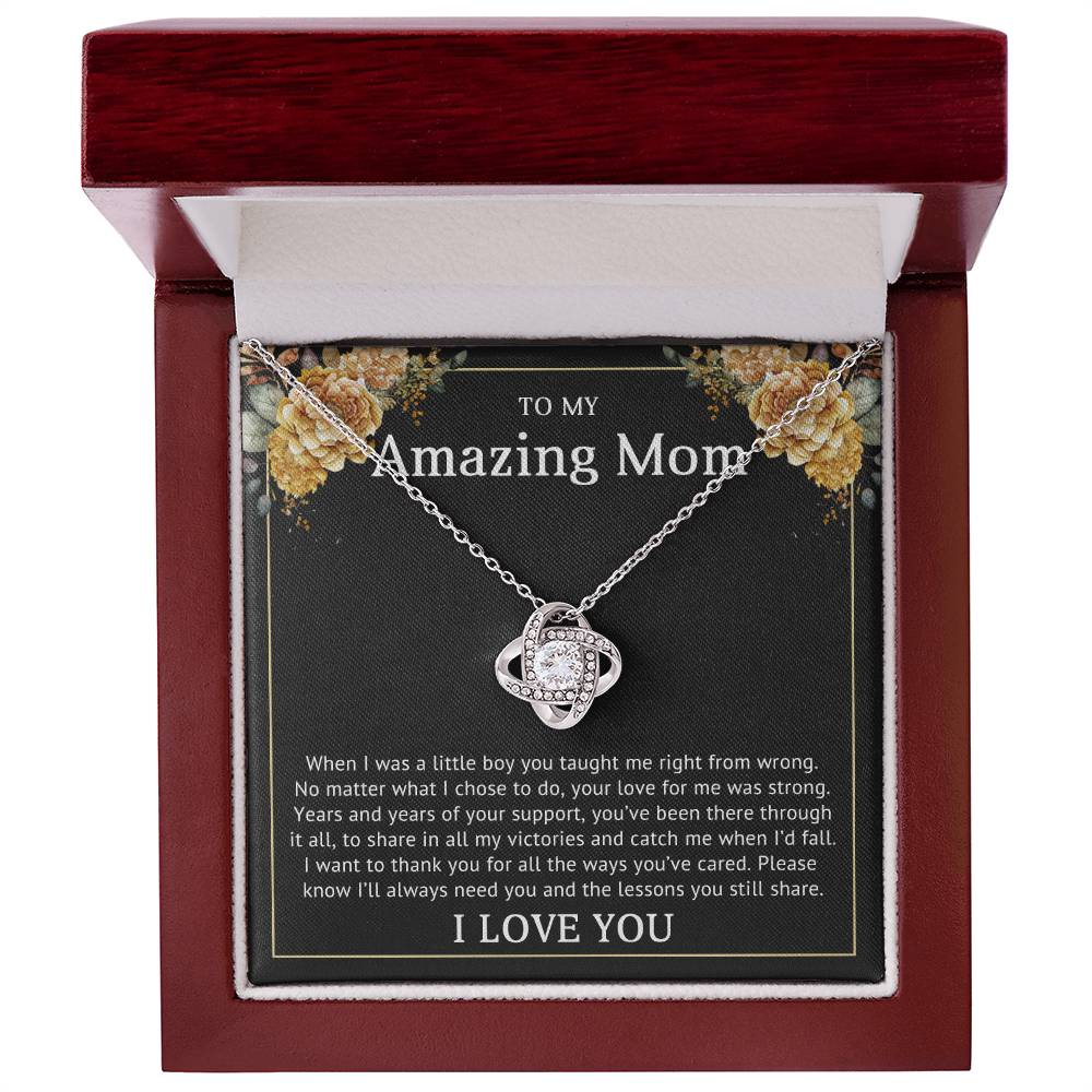 To My Amazing Mom | Love Knot Necklace (Yellow & White Gold Variants)