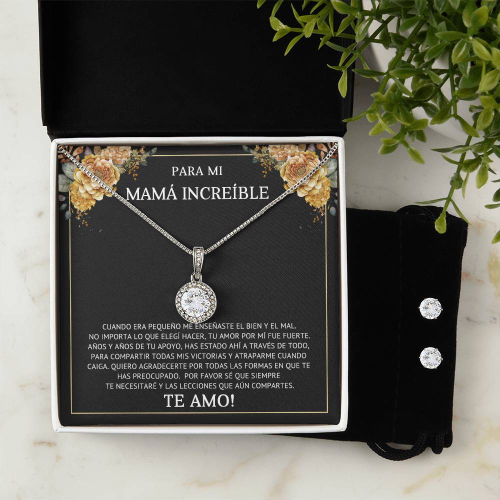 PARA MI MAMA INCREDIBLE | Eternal Hope Necklace + Clear CZ Earrings