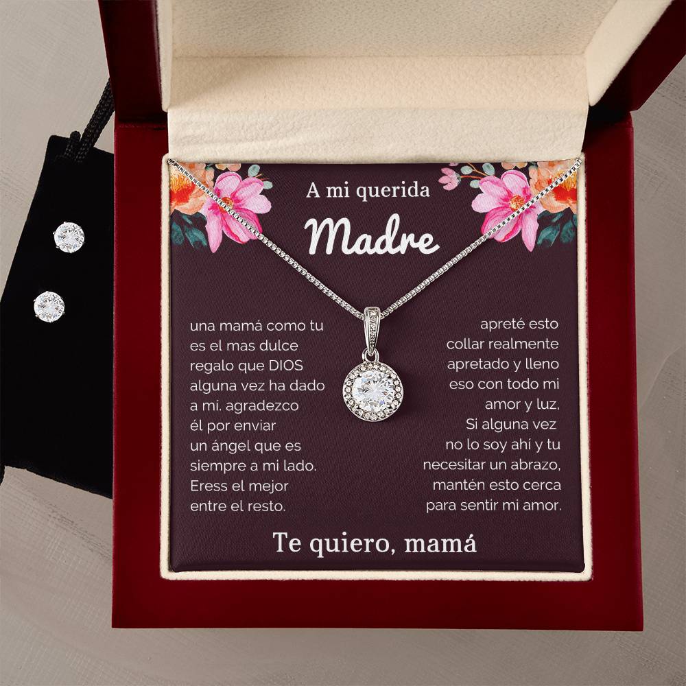 a mi querida Madre | Eternal Hope Necklace + Clear CZ Earrings