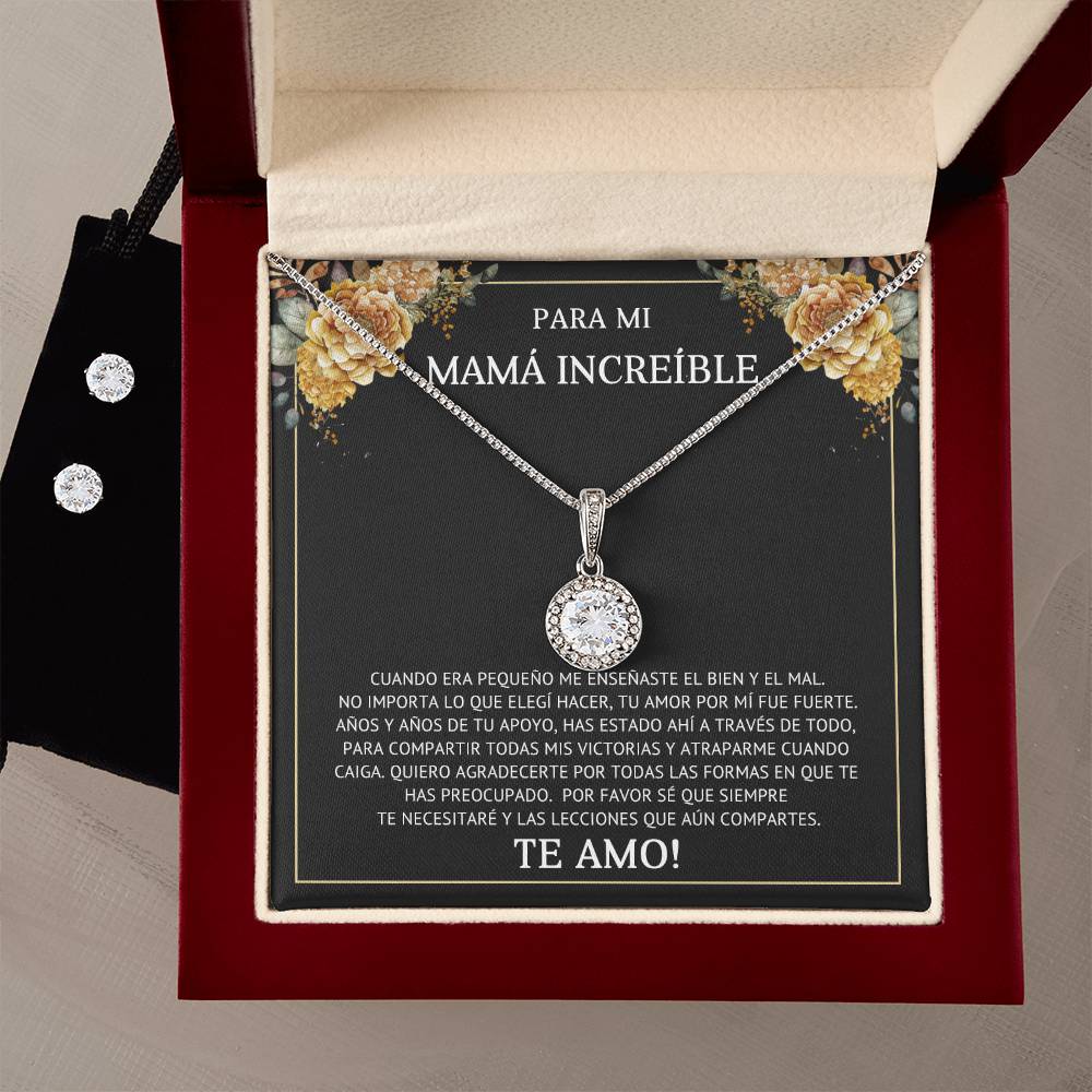 PARA MI MAMA INCREDIBLE | Eternal Hope Necklace + Clear CZ Earrings