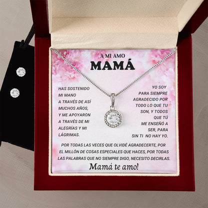 A MI AMO MAMA | Eternal Hope Necklace + Clear CZ Earrings