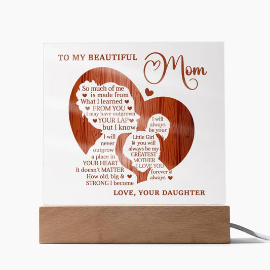 To My Beautiful Mom | Acrylic Square Plaque