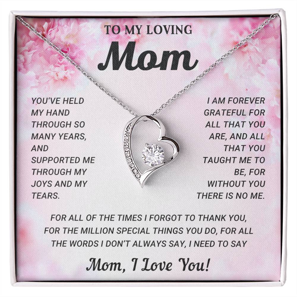 To My Loving Mom | Forever Love Necklace with On Demand Message Card