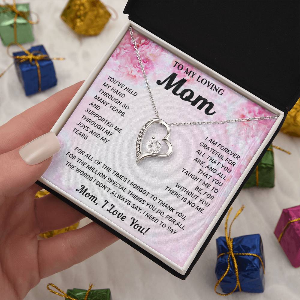 To My Loving Mom | Forever Love Necklace with On Demand Message Card