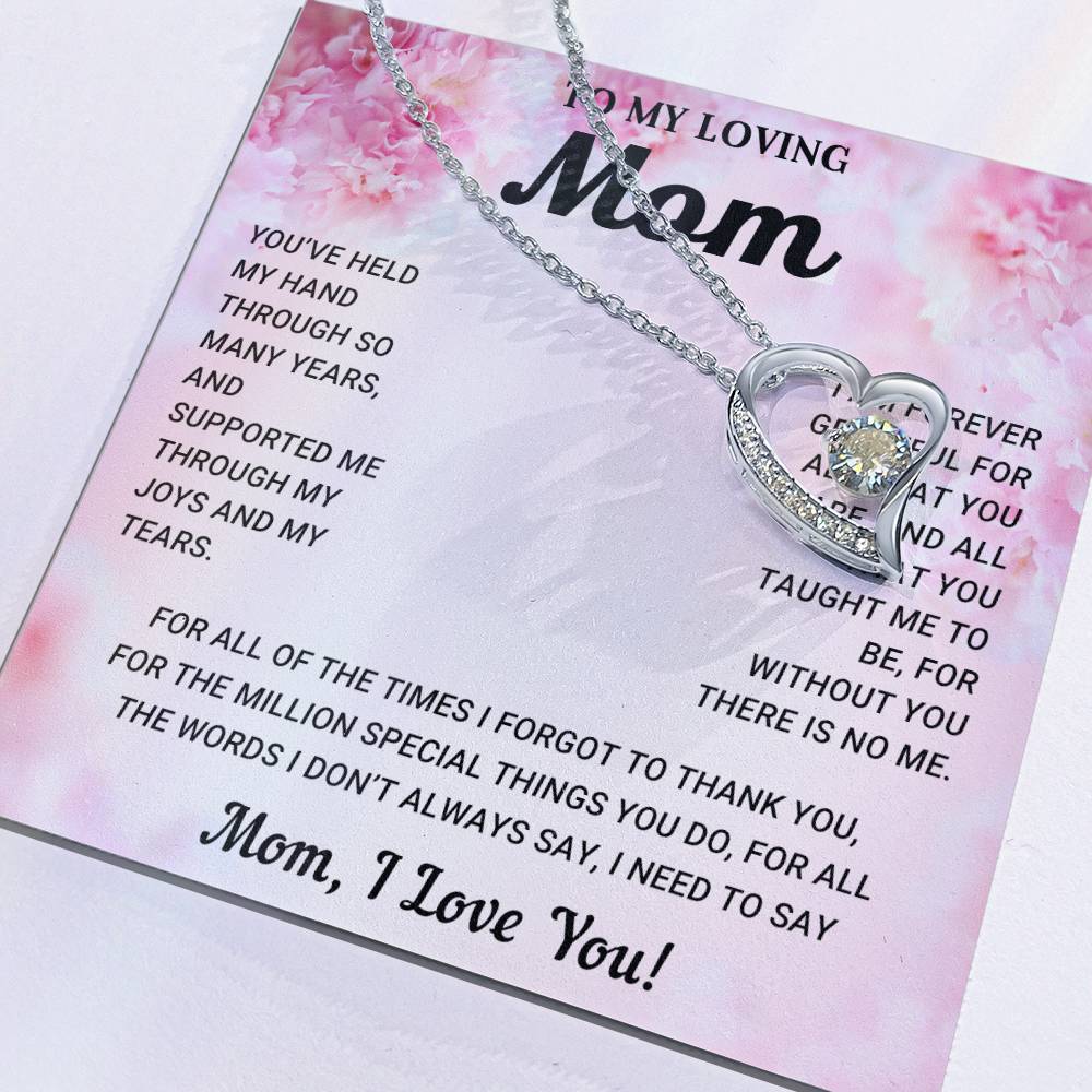 To My Loving Mom | Forever Love Necklace with On Demand Message Card