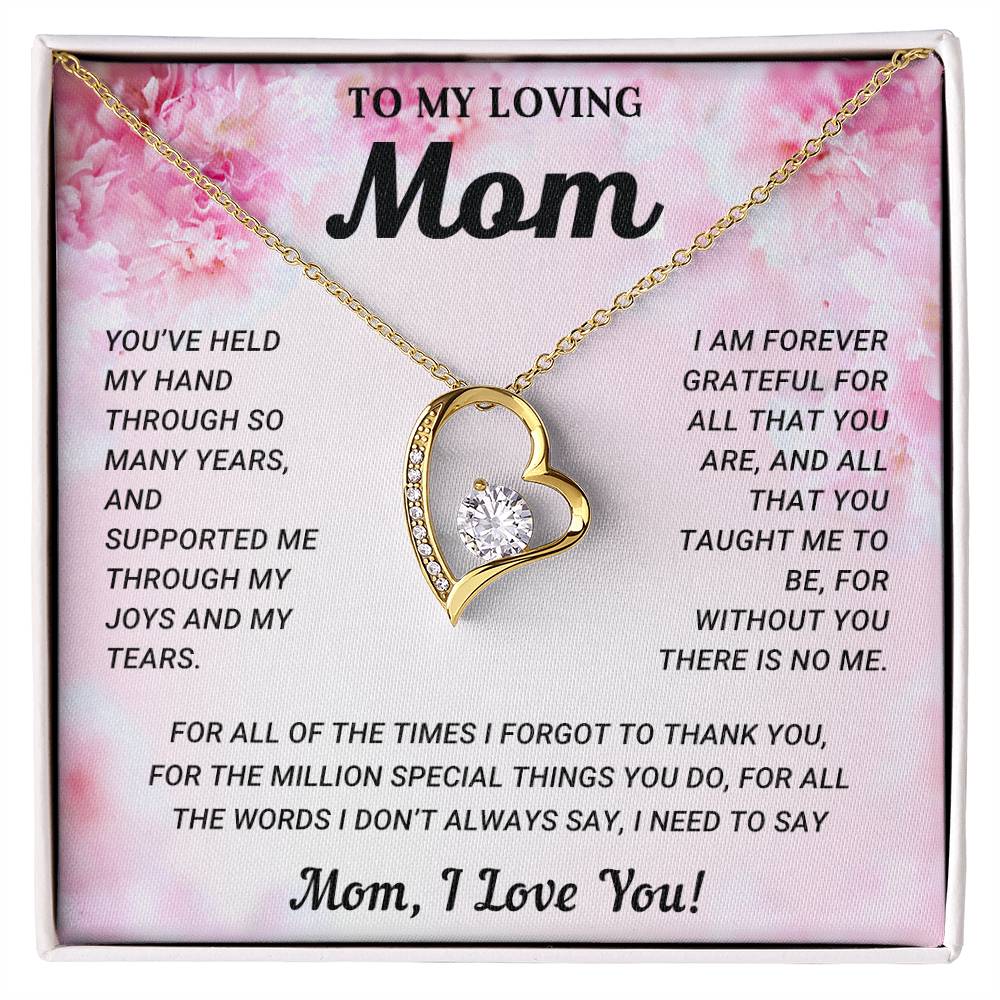 To My Loving Mom | Forever Love Necklace with On Demand Message Card