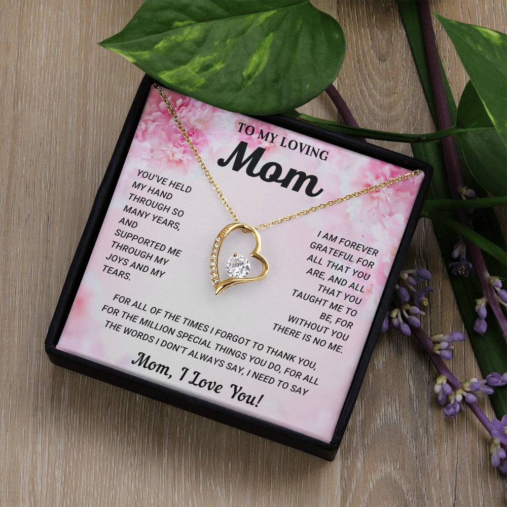 To My Loving Mom | Forever Love Necklace with On Demand Message Card