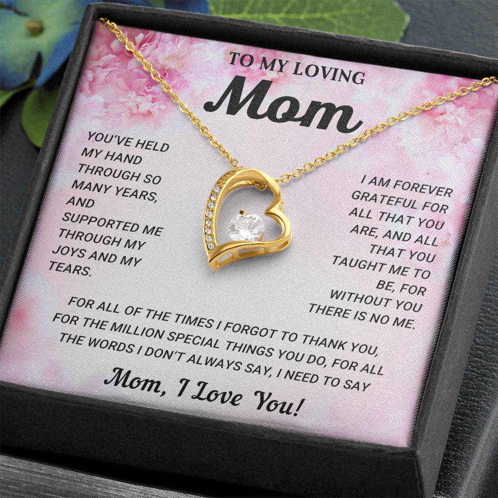 To My Loving Mom | Forever Love Necklace with On Demand Message Card